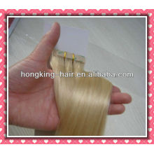 blond color remy hair tape weft extension